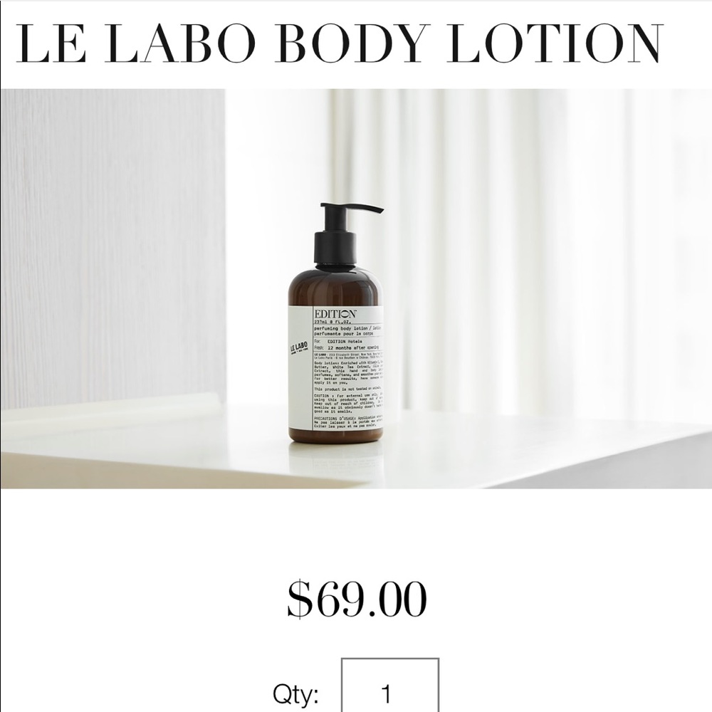 NEW Le Labo Edition Body Lotion